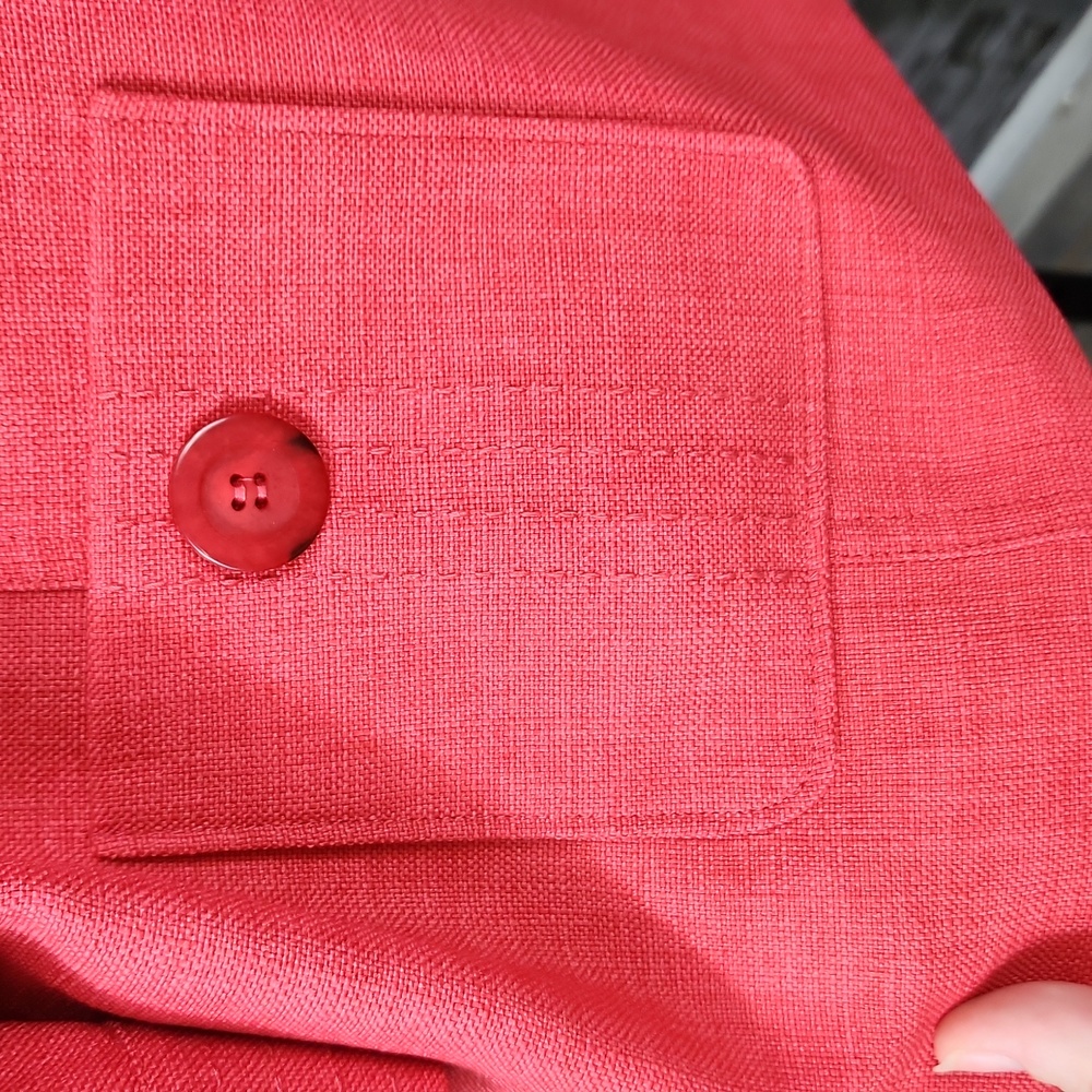 Alfred Dunner Red Textured Button-Front Jacket - Picture 6 of 9